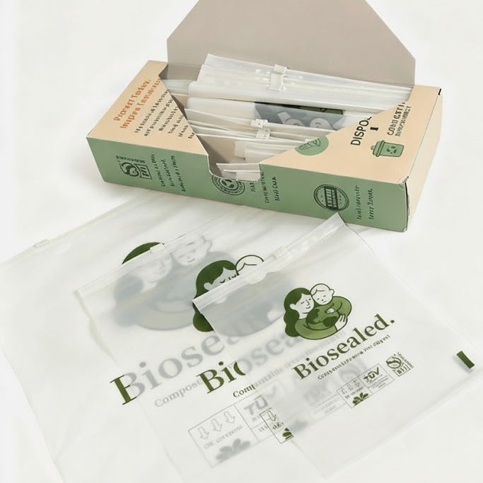 Assorted Compostable Zip Bags – 50 pcs